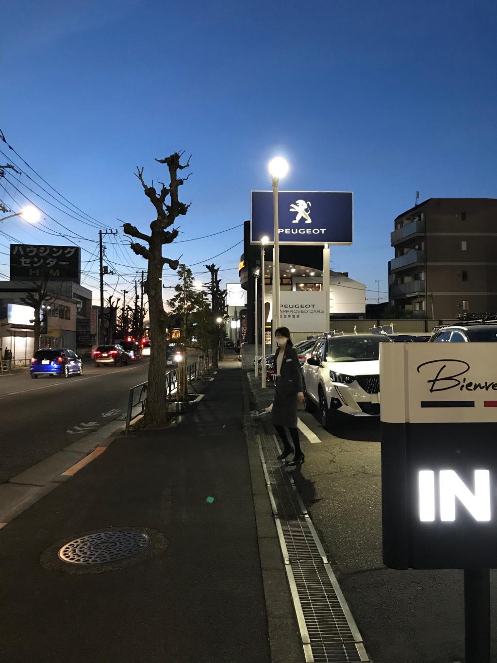 春の夕空と小嶋セールス