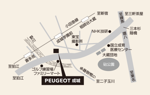 PEUGEOT 成城 MAP