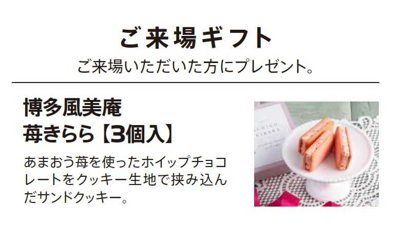 ご来場ギフト ご来場いただいた方にプレゼント。